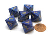 Lustrous 15mm 8 Sided D8 Chessex Dice, 6 Pieces - Purple with Gold