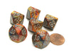 Lustrous 16mm Tens D10 (00-90) Chessex Dice, 6 Pieces - Gold with Silver Numbers