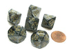 Lustrous 16mm Tens D10 (00-90) Chessex Dice, 6 Pieces - Black with Gold Numbers