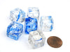 Nebula 15mm 6 Sided D6 Chessex Dice, 6 Pieces - Dark Blue with White Numbers