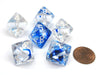 Nebula 15mm 8 Sided D8 Chessex Dice, 6 Pieces - Dark Blue with White Numbers