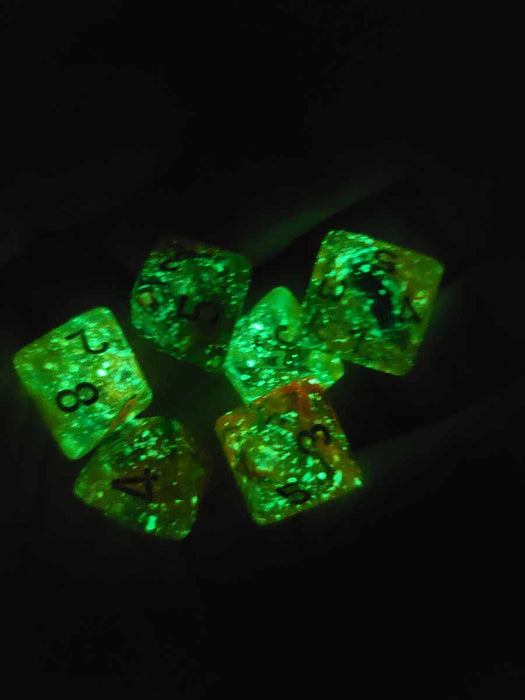 Luminary Nebula 15mm D8 Chessex Dice, 6 Pieces - Spring with White Numbers