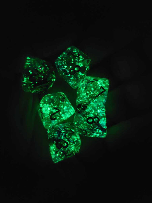 Luminary Nebula 15mm D8 Chessex Dice, 6 Pieces - Oceanic with Gold Numbers