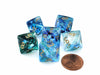 Luminary Nebula 15mm D8 Chessex Dice, 6 Pieces - Oceanic with Gold Numbers