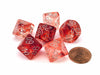 Luminary Nebula 16mm Tens D10 (00-90) Dice, 6 Pieces - Red with Silver