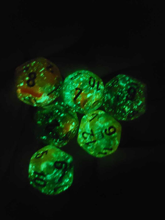 Luminary Nebula 18mm D12 Chessex Dice, 6 Pieces - Spring with White Numbers