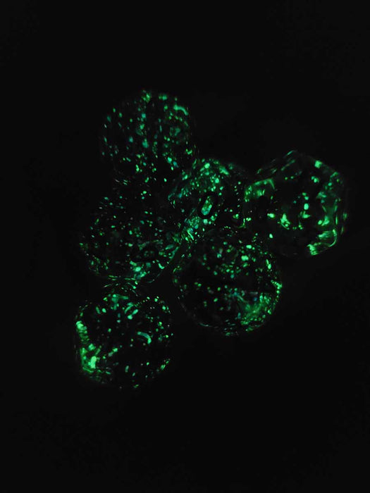 Luminary Nebula 18mm D12 Chessex Dice, 6 Pieces - Nocturnal with Blue Numbers