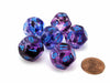 Luminary Nebula 18mm D12 Chessex Dice, 6 Pieces - Nocturnal with Blue Numbers