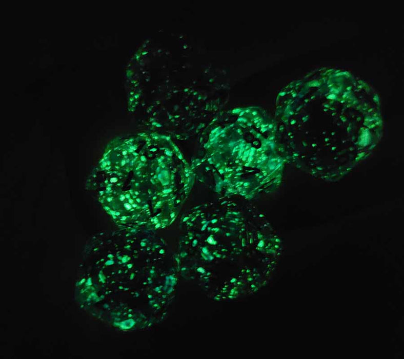 Luminary Nebula 20mm D20 Chessex Dice, 6 Pieces - Nocturnal with Blue Numbers