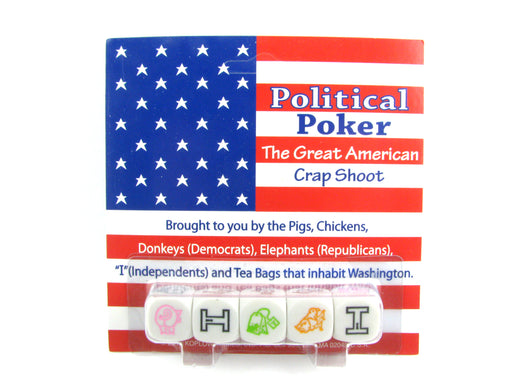 Political Poker "The Great American Crap Shoot" Dice Game 5 Piece Set
