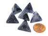 Phantom 18mm 4 Sided D4 Chessex Dice, 6 Pieces - Black with Silver