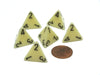 Opaque 18mm 4 Sided D4 Chessex Dice, 6 Pieces - Ivory with Black Numbers