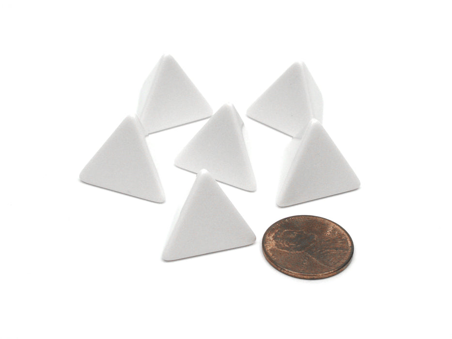 Blank Opaque 18mm D4 Triangular Chessex Dice, 6 Pieces - White