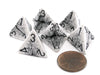 Cracked Opaque 18mm D4 Chessex Dice, 6 Pieces - White with Black Numbers