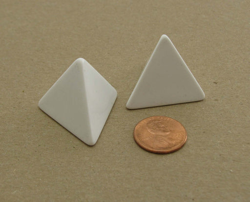 Pack of 2 Blank D4 Jumbo 25mm Dice - White