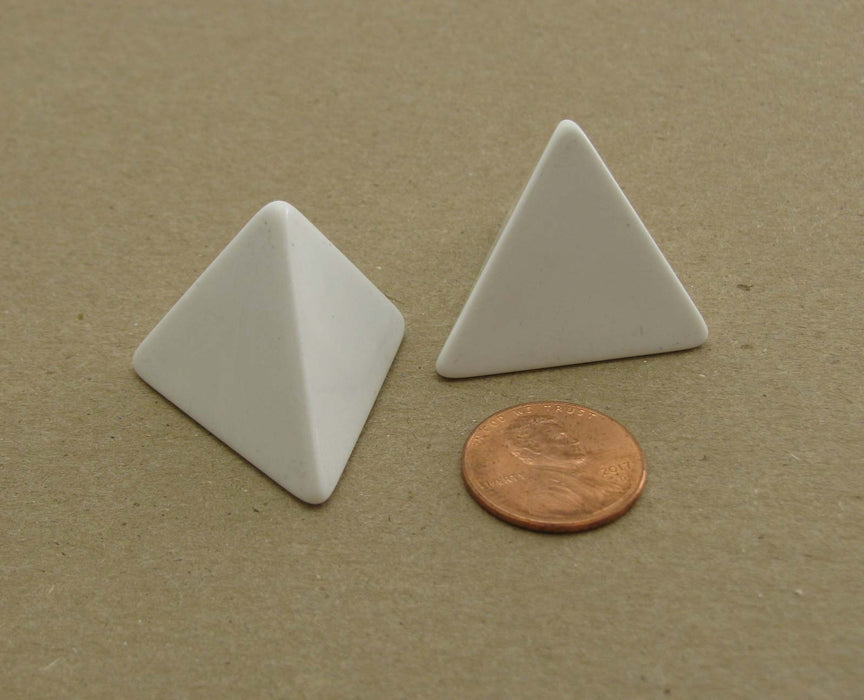 Pack of 2 Blank D4 Jumbo 25mm Dice - White