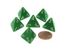 Opaque 18mm 4 Sided D4 Chessex Dice, 6 Pieces - Green with White Numbers