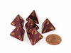 Opaque 18mm D4 Chessex Dice, 6 Pieces - Burgundy with Light Gold Numbers