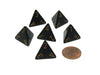 Opaque 18mm 4 Sided D4 Chessex Dice, 6 Pieces - Black with Gold Numbers
