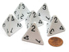 Opaque 26mm D4 Large Jumbo Numbered Dice, 6 Pieces - White with Black Numbers