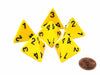 Opaque 26mm D4 Large Jumbo Numbered Dice, 6 Pieces - Yellow with Black Numbers