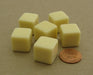 Pack of 6 Blank D6 Standard Size Dice - Ivory