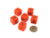 Opaque 15mm 6 Sided D6 Chessex Dice, 6 Pieces - Orange with Black Numbers