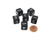 Opaque 15mm 6 Sided D6 Chessex Dice, 6 Pieces - Black with White Numbers