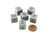 Opaque 15mm 6 Sided D6 Chessex Dice, 6 Pieces - Dark Grey with Black Numbers