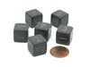 Opaque 15mm 6 Sided D6 Chessex Dice, 6 Pieces - Dark Grey with Copper Numbers