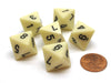 Opaque 15mm 8 Sided D8 Chessex Dice, 6 Pieces - Ivory with Black