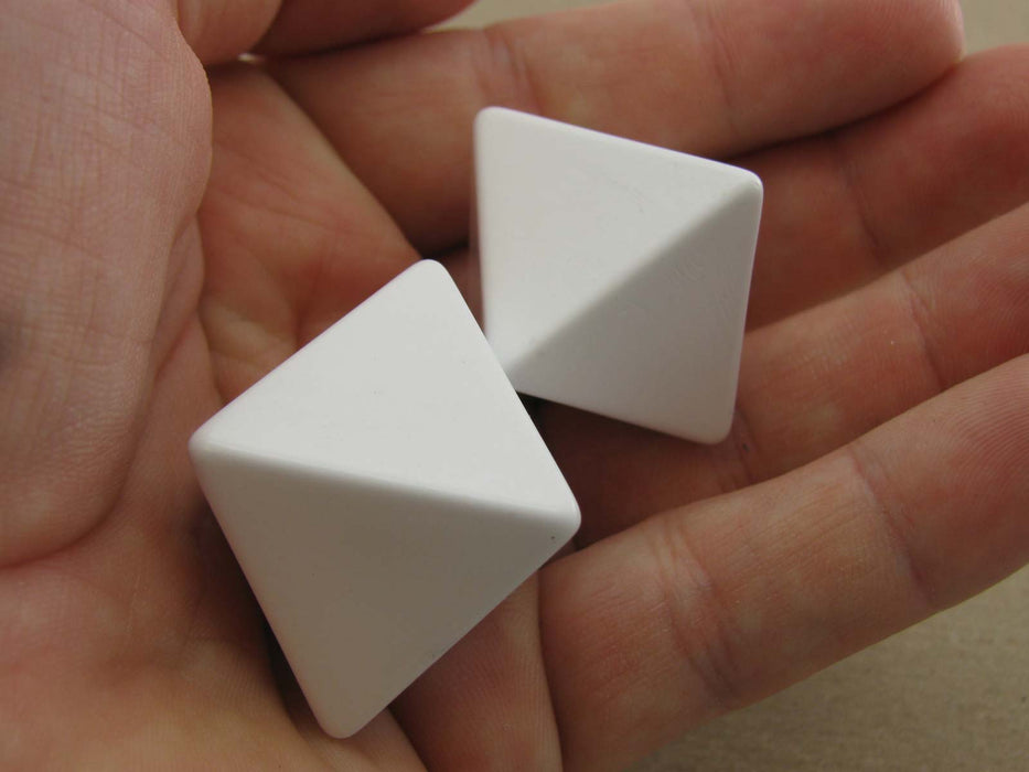 Pack of 2 Blank D8 Jumbo 24mm Dice - White
