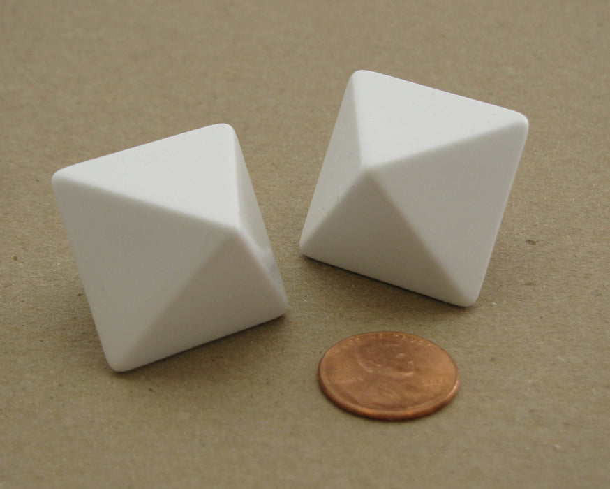 Pack of 2 Blank D8 Jumbo 24mm Dice - White