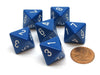 Opaque 15mm 8 Sided D8 Chessex Dice, 6 Pieces - Blue with White