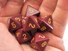 Opaque 15mm D8 Chessex Dice, 6 Pieces - Burgundy with Light Gold Numbers