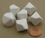 Pack of 6 Blank D10 Standard Size Dice - White