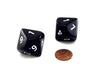 Opaque Jumbo 10 Sided D10 Chessex Dice, 2 Pieces - Black with White Numbers