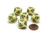 Opaque 16mm Tens D10 (00-90) Chessex Dice, 6 Pieces - Ivory with Black Numbers