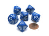 Opaque 16mm Tens D10 (00-90) Chessex Dice, 6 Pieces - Blue with White Numbers
