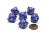 Opaque 16mm Tens D10 (00-90) Chessex Dice, 6 Pieces - Purple with White Numbers