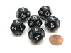 Opaque 18mm 12 Sided D12 Chessex Dice, 6 Pieces - Black with White