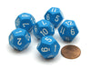 Opaque 18mm 12 Sided D12 Chessex Dice, 6 Pieces - Light Blue with White