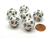 Opaque 20mm 20 Sided D20 Chessex Dice, 6 Pieces - White with Black Numbers