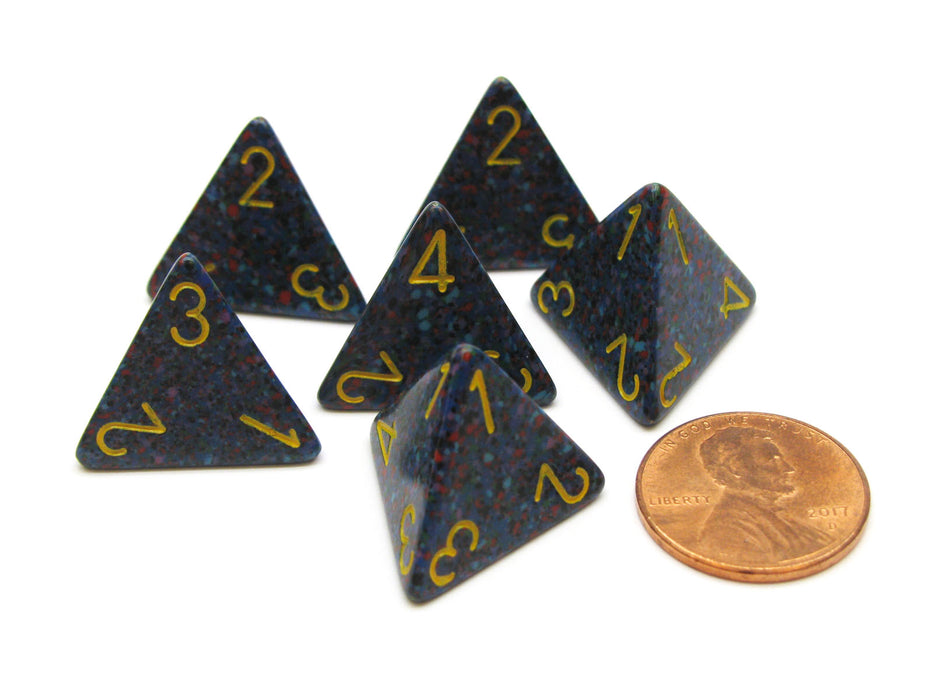 Speckled 18mm 4 Sided D4 Chessex Dice, 6 Pieces - Twilight