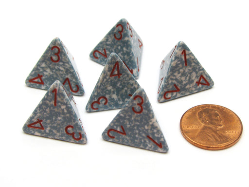 Speckled 18mm 4 Sided D4 Chessex Dice, 6 Pieces - Air