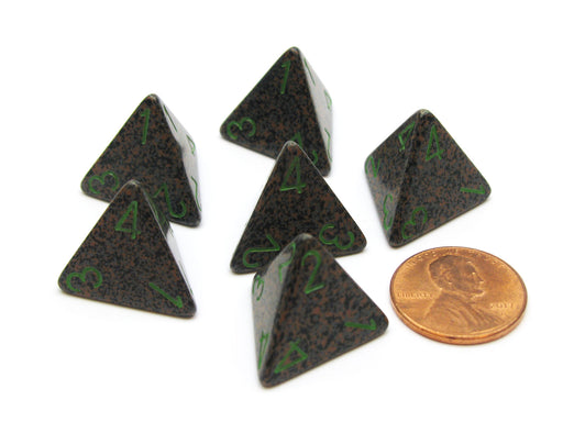 Speckled 18mm 4 Sided D4 Chessex Dice, 6 Pieces - Earth