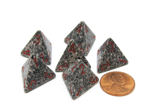 Speckled 18mm 4 Sided D4 Chessex Dice, 6 Pieces - Granite