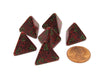 Speckled 18mm 4 Sided D4 Chessex Dice, 6 Pieces - Strawberry
