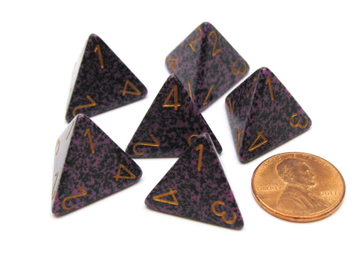Speckled 18mm 4 Sided D4 Chessex Dice, 6 Pieces - Hurricane