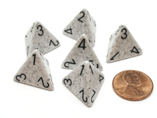 Speckled 18mm 4 Sided D4 Chessex Dice, 6 Pieces - Arctic Camo